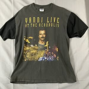 Vintage Yanni Shirt Mens XL Live At The Acropolis Concert Tour Music 1995 90s